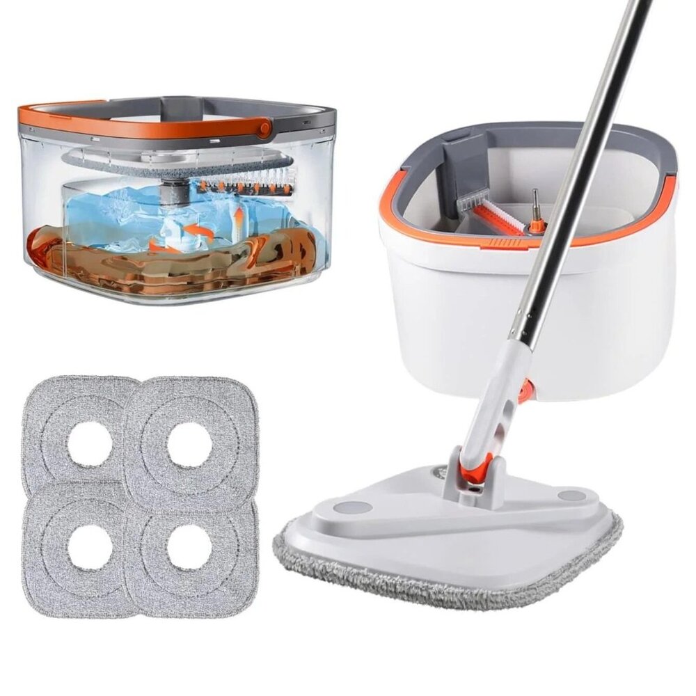 Effortless 360° Microfiber Mop with Water-Separation Bucket – No-Handwash Floor - Picture 3 of 5